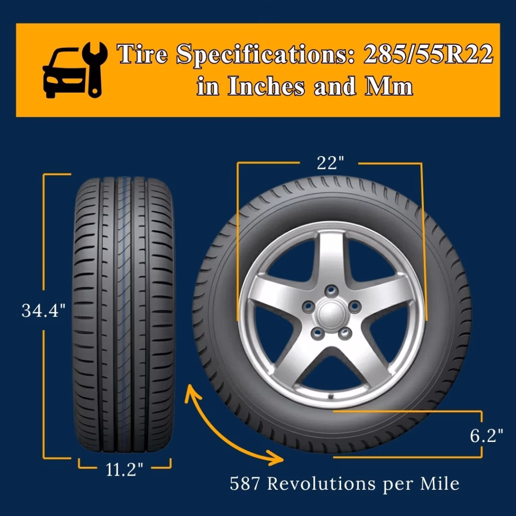 285/55R22 in Inches: Size, Conversion, and Comparison 2 285/55R22