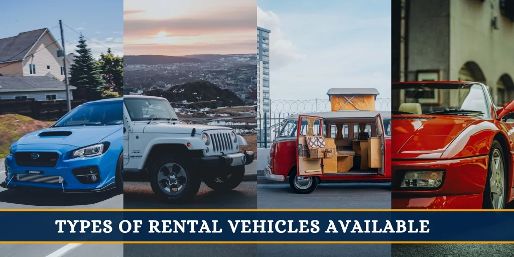 Types of Rental Vehicles Available